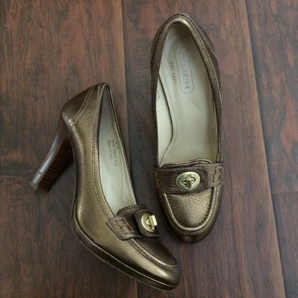Coach Gold Danna Heels - Picture 1 of 5